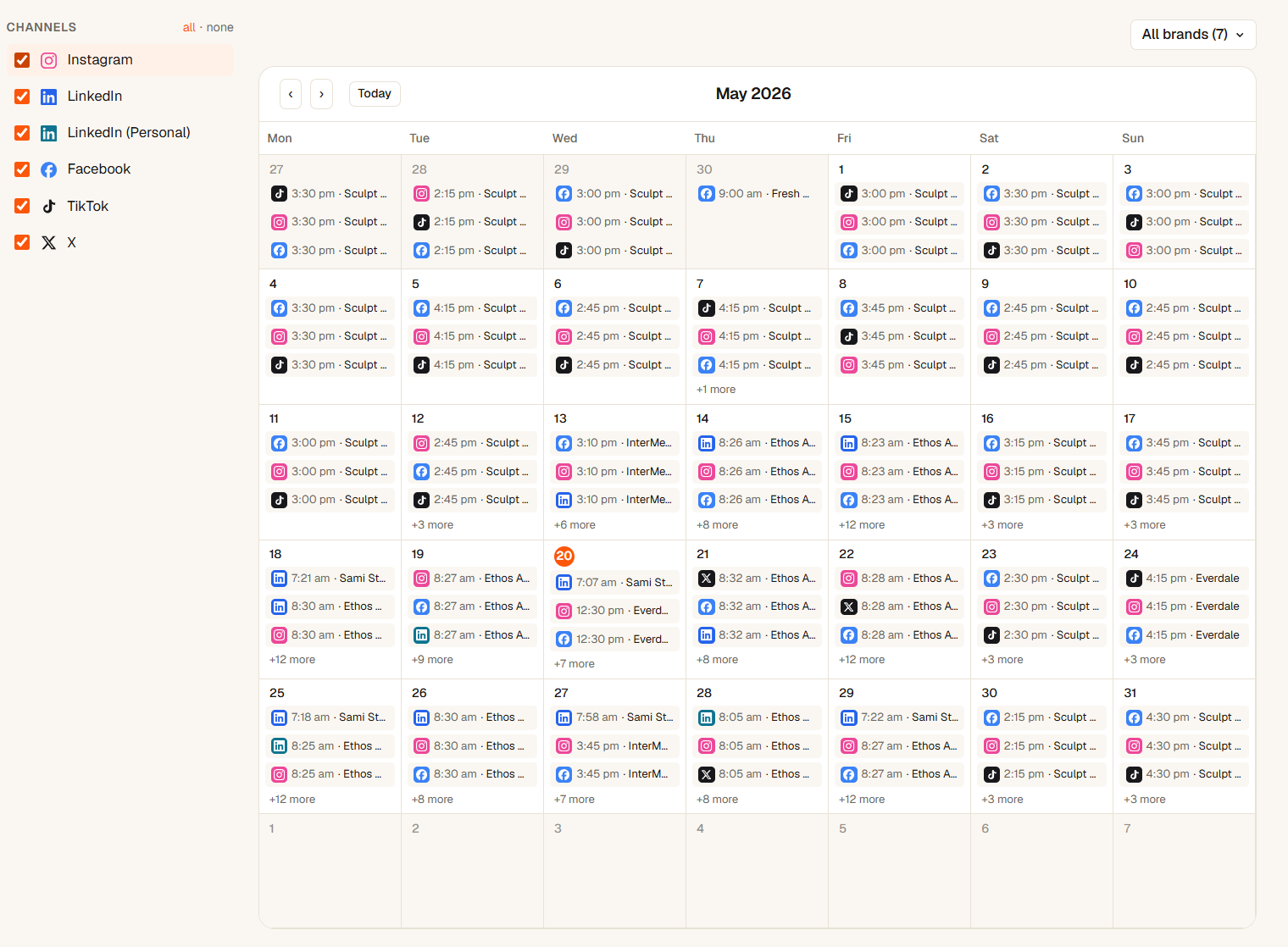 Calendar overview
